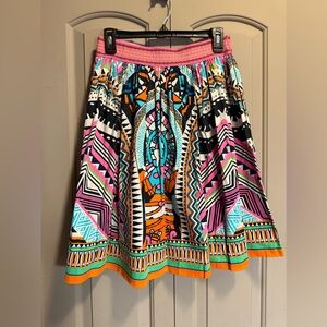 Flying Tomato Multicolor Geometric Midi Skirt